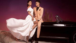 Vĩnh Thụy diện suit De Obelly khi sánh đôi Tiểu Vy