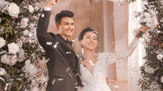 Ảnh cưới của Phương Oanh và siêu mẫu Vĩnh Thuỵ̣ gây sốt